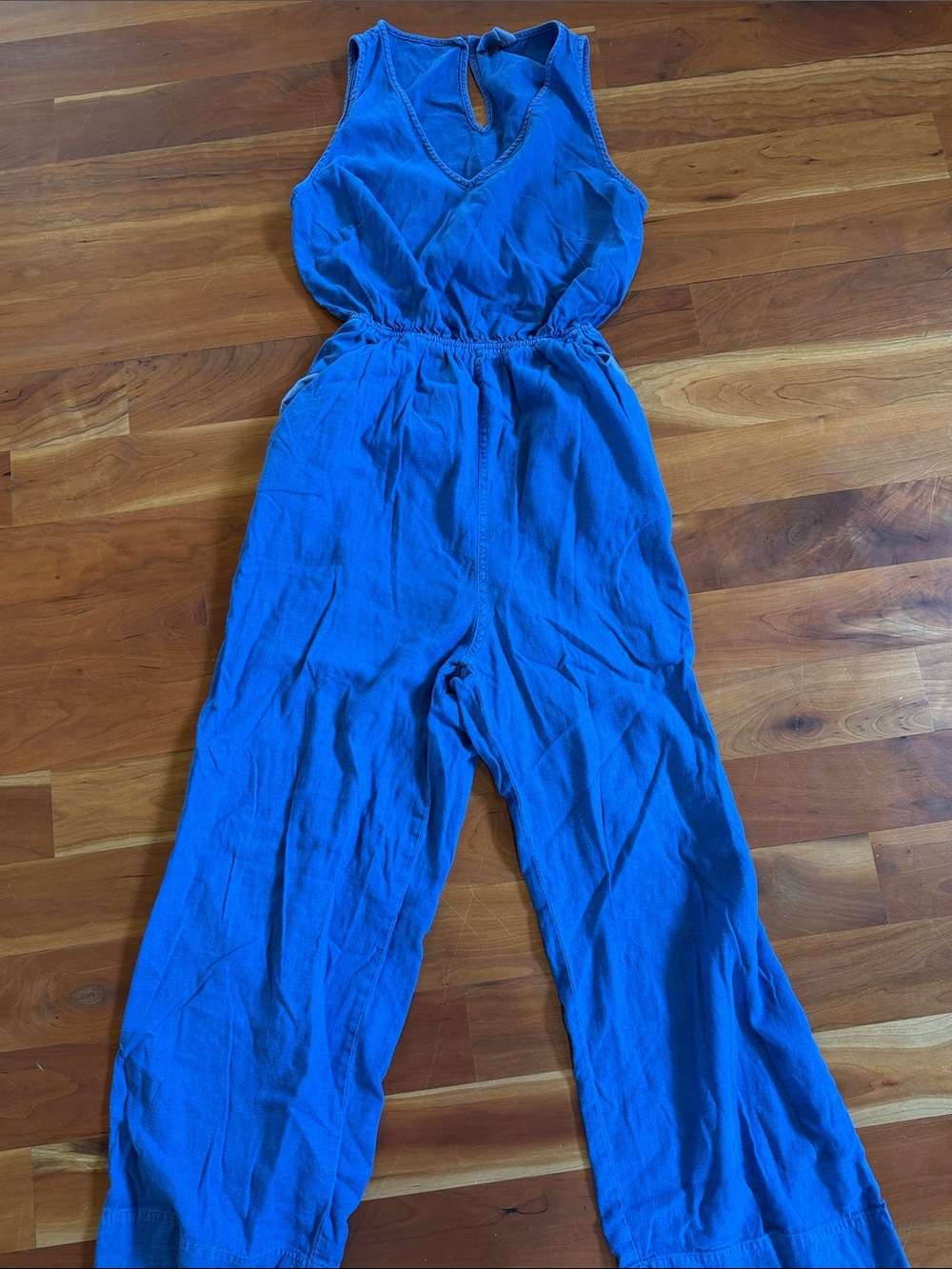 Universal Thread Blue Sleeveless V-Neck Jumpsuit